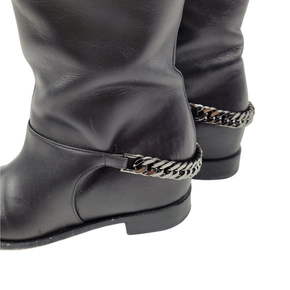 Christian Louboutin Calfskin Cate Chain Flat Tall Boots - Picture 7 of 13